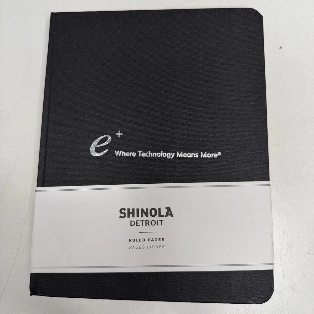 Shinola Notebook Unisex Large Jet Black Ruled Linen Hardcover S0710010921